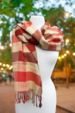 Amber Check Plaid Woven Scarf