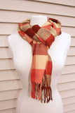 Amber Check Plaid Woven Scarf