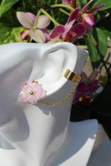 Blossom Earring and Chain Ear Cuff