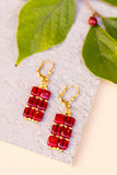 Ruby Tile Earrings