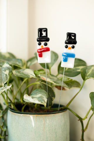 Snowman Plant Stakes  Set of 2