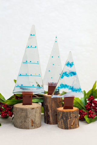 Christmas Trees in White  Marble – Set of 3