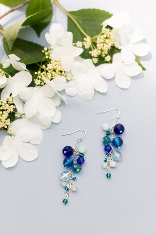 Hydrangea Chain  Earrings