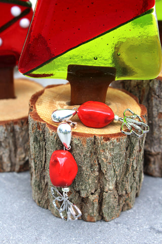Crimson Bloom Earrings