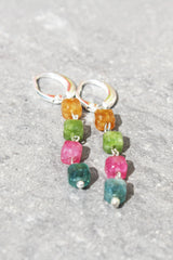 Golden Gem Cluster Earrings