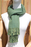 Moss & Teal Houndstooth Woven Scarf