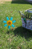 Teal Sunburst Garden Stake