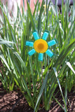 Teal Sunburst Garden Stake