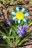 Teal Sunburst Garden Stake