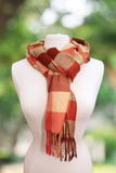Amber Check Plaid Woven Scarf