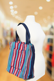 tote bag with vertical stripes design