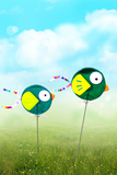 Green Bird Garden Stake