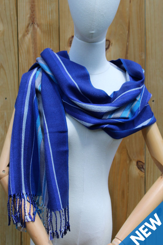 Blue Lechenaultia Woven Scarf