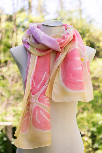 小物 mame Hand Printed Silk Scarf - pink Hand Printed Silk Scarf - pink - Mame Kurogouchi