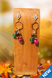 Golden Gem Cluster Earrings