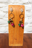 Golden Gem Cluster Earrings