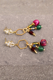 Golden Gem Cluster Earrings
