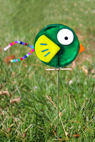 Green Bird Garden Stake