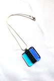 Blue Iris  pendant necklace