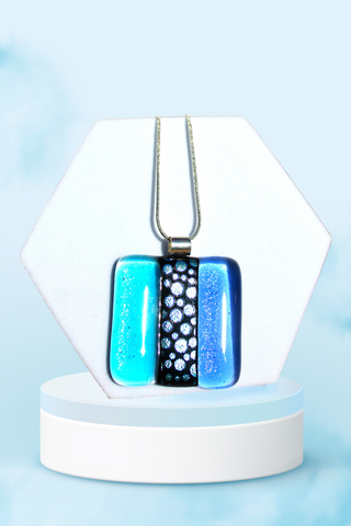 Blue Iris  pendant necklace