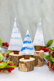 Christmas Trees in White  Marble – Set of 3