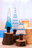 Christmas Trees in Blue -Set of 3