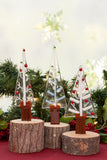 Christmas Trees in White- Set of 3