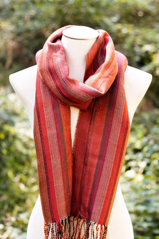 Autumn Herringbone Woven Scarf