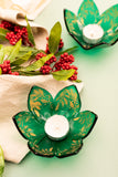 Emerald Flora Candle Holder
