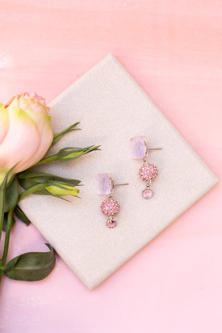 Amour Earrings in Shimmery Pale Pink