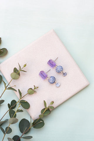 Amour Earrings in Shimmery Lavender