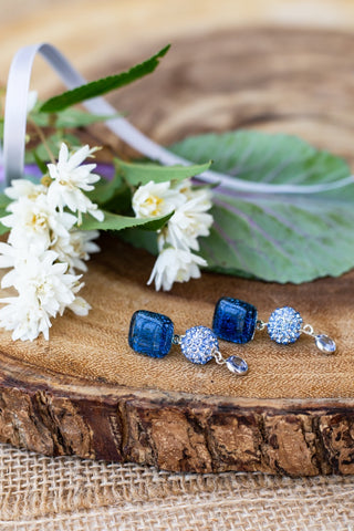 Amour Earrings in Shimmery Navy