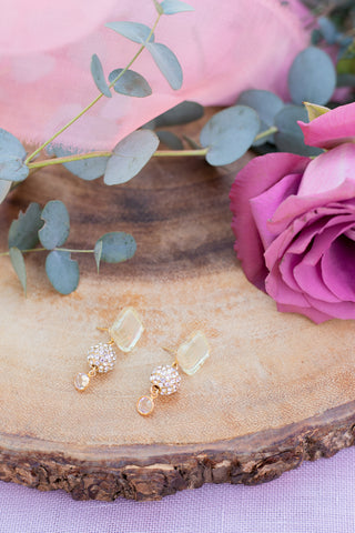 Amour Earrings in Shimmery Yellow